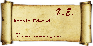 Kocsis Edmond névjegykártya